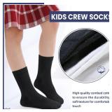 Velice Unisex Little Kids Youth Boys Girls Socks Soft Cotton Dress School Uniform Seamless Black White Crew Sock 10 Pairs(10 Pairs Black,6-8 Years)