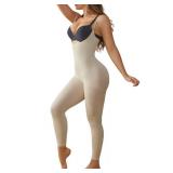 Suprenx Women Open Bust Full Bodysuit Tummy Control Shapewear Compression Full Body Shaper High Waisted Seamless Jumpsuit, Medium