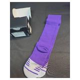 FITRELL 2 Pack Baseball Soccer Softball Socks for Kids Youth Men & Women Over-the-Calf Knee High Socks Sports Tube, nfl, Purple, Medium