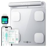 RunStar Smart Scale for Body Weight and Fat Percentage FSA&HSA Eligible, 8-Electrode Digital Bathroom Scale with BMI, Body Fat & Muscle Mass to 28 Body Composition and Printable Body Analysis Report