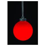 WP580 Battery Powered Hanging Decorative Outdoor Pulsing 5\" Globe Light with Sensor Turns-On at Dark, Red