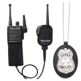 Beelittle Role Play Kit - Police Hat, Handcuffs, Walkie Talkies, Policeman Badge, Sunglasses, Costume Accessories for Cop, Swat, FBI, Halloween Party Dress Up (C)