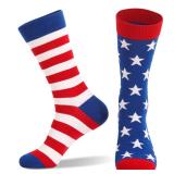 xywlwoer American Flag Socks for Men Women, 4th of July Middle Socks Stars and Stripes Patriotic USA Freedom Day Gifts