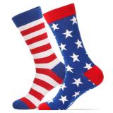 xywlwoer American Flag Socks for Men Women, 4th of July Middle Socks Stars and Stripes Patriotic USA Freedom Day Gifts