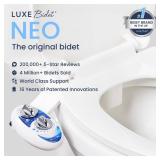 LUXE Bidet NEO 120 - Single Nozzle, Self-Cleaning, Non-Electric Bidet Attachment for Toilet Seat, Adjustable Water Pressure, Rear Wash (Blue)
