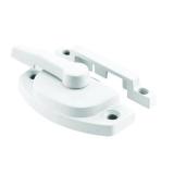 Prime-Line F 2588 Sash Lock, 2-1/16 In. Hole Centers, Fits Single and Double Hung vinyl Windows, Diecast, White, (Single Pack)