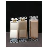 3 pk ENERLITES 3-Way Decorator Paddle Light Switch, Gloss Finish, Single Pole or Three Way, 3 Wire, Grounding Screw, Residential Grade, 15A 120V/277V, UL Listed, 93150-GD, Gold