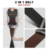 BULLIANT Mens Ratchet Belt Reversible,Web Nylon Casual Belt for Gift Men Golf Hiking Pants Jeans 2 In 1(Black/Brown,34\"-40\" Waist Adjustable)