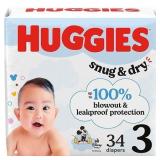 Huggies Snug & Dry Diapers - Size 3 - 34ct