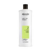 Nioxin Scalp + Hair Thickening System 2 Shampoo| For Natural or Untreated Hair with Progressed Thinning| With Niacinamide and Biotin| 33.8 Fl oz.
