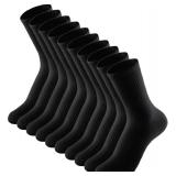 Irisbear 9-11 Black Crew Socks for Women Athletic Workout Gym Casual Thin Soft Cotton Crew Socks