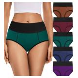 JUYINA Womens Cotton Mid High Waisted Underwear Comfort Stretch Full Coverage Postpartum C Section Panties Tummy Control Plus Size Briefs 3X-Large