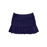 Tempt Me Women Navy Blue Ruched Ruffle Swim Skirt - 2025 Mid Rise Tummy Control Bikini Swimsuit Bathing Suit Skirt Bottom S