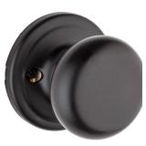 Kwikset Hancock Interior Passage Door Knob, Handle For Closet and Hallway Doors, Non-Locking Doorknob in Matte Black, with Microban Protection
