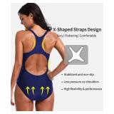 beautyin Womens One Piece Swimsuits Water Aerobics Lap Swimming Suits Swimwear