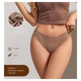 SHARICCA Womens Seamless Thongs No Show Underwear Soft Ribbed Invisible Panties Wave Edge Multi Pack,7P01,L