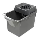 Rubbermaid Commercial Products, 15-Quart Lightweght Pail/Mop Bucket with Mop Strainer/Wringer Combo, Gray, Heavy Duty Mopping/Cleaning for Professional/Janitorial Use