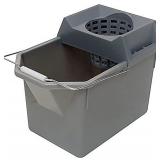 Rubbermaid Commercial Products, 15-Quart Lightweght Pail/Mop Bucket with Mop Strainer/Wringer Combo, Gray, Heavy Duty Mopping/Cleaning for Professional/Janitorial Use