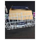 Drive Medical 10200B Walker Basket, Basket for Folding Walker with Cup Holder, White