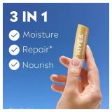 NIVEA Vanilla Buttercream Lip Care, Moisturizing Lip Balm with Shea Butter, Nourishing Oils and Vitamin C & E, 3-in-1 Moisture, Repair and Nourish, 0.17 Oz Stick, Pack of 4