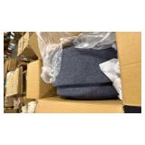 COLAMY Fabric Round Storage Ottoman with Reversible Tray Lid â Multi-Functional Footrest, Hidden Storage, Sturdy & Stylish Small Coffee Table for Living Room, Bedroom, or Entryway(Blue) - Retail: