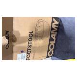 COLAMY Fabric Round Storage Ottoman with Reversible Tray Lid â Multi-Functional Footrest, Hidden Storage, Sturdy & Stylish Small Coffee Table for Living Room, Bedroom, or Entryway(Blue) - Retail: