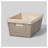 3 pack 17\" x 12\" x 8\" Large Woven Twisted Paper Rope Tapered Basket Gray - Brightroomâ¢ - Retail: $97