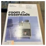 Modern Nightstand White - Room Essentialsâ¢: Open Shelf, Storage Drawer, Laminated Finish, Particle Board, Rectangle Shape - Retail: $70