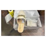 White Leather Chain Mules Womens Size 7.5 - Retail: $35