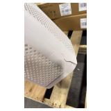 Mind Reader 60L Slim Laundry Hamper  Lid  Ventilated  Plastic  17.25 L x 13.75 W x 23.5 H  Ivory (no lid, small crack on bottom still usable) - Retail: $57