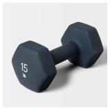 Dumbbell 15lbs Blue - All In Motionâ¢: PVC Coated, Iron Core, Total Body Workout