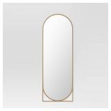 20\" x 58\" Full Length Floor Mirror Gold - Thresholdâ¢: Modern Leaning Design, Metal Frame - Retail: $150
