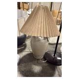 Ceramic Table Lamp Cream with Pleated Fabric Shade - Hearth & Handâ¢ with Magnolia - Retail: $90