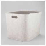 14\" x 15\" Large Felt Basket with Stitching Oatmeal - Brightroomâ¢: Modern Storage Bin with Cut-Out Handles - Retail: $25