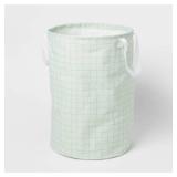 Scrunchable Round Laundry Hamper Green Stitch Grid - Brightroomâ¢ - Retail: $17