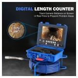 $800 ZELCAN Self-Leveling Sewer Camera with Locator, 165FT, 9in LCD