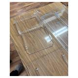 $129 Trmullory Acrylic Podium Stand with Storage Shelf, 47.2"H, Clear