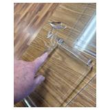 $129 Trmullory Acrylic Podium Stand with Storage Shelf, 47.2"H, Clear