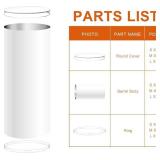 $123 White Cylinder Stands for Party, Round Pedestal Set of 3 Decor