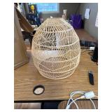 $93 Aeyee Bamboo Pendant Light Fixture Boho Rattan Lamp 13.7in W Beige