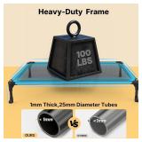 Veehoo Outdoor Elevated Dog Bed 42x30, No-Slip Mesh, Black