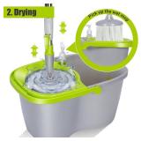MASTERTOP Spin Mop Bucket, Wringer, 50.4" Handle, 3 Mop Pads