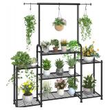 $46 Simple Trending 3-Tier Plant Stand, Indoor/Outdoor Metal, Black