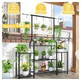 $46 Simple Trending 3-Tier Plant Stand, Indoor/Outdoor Metal, Black