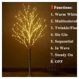 $60 Birchlitland LED Birch Tree 4FT 200L Fairy Lights, Indoor/Outdoor
