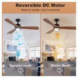 $95 52 Outdoor Ceiling Fan with Light - Remote, 3CCT LED, 6-Speed