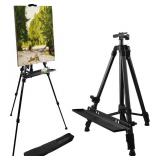RRFTOK Art Easel Stand - Aluminum Tripod, 21-61in, Brush Tray