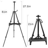 RRFTOK Art Easel Stand - Aluminum Tripod, 21-61in, Brush Tray