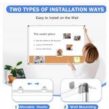 $50 WALGLASS Whiteboard Cork Board Combo 36x24 Double-Sided Wall Mount