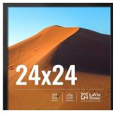 LaVie Home 24x24 Picture Frame for Wall Display, Black